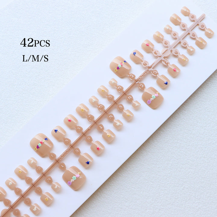 Floral Embellished Press-On Nail Art Set Kalsten