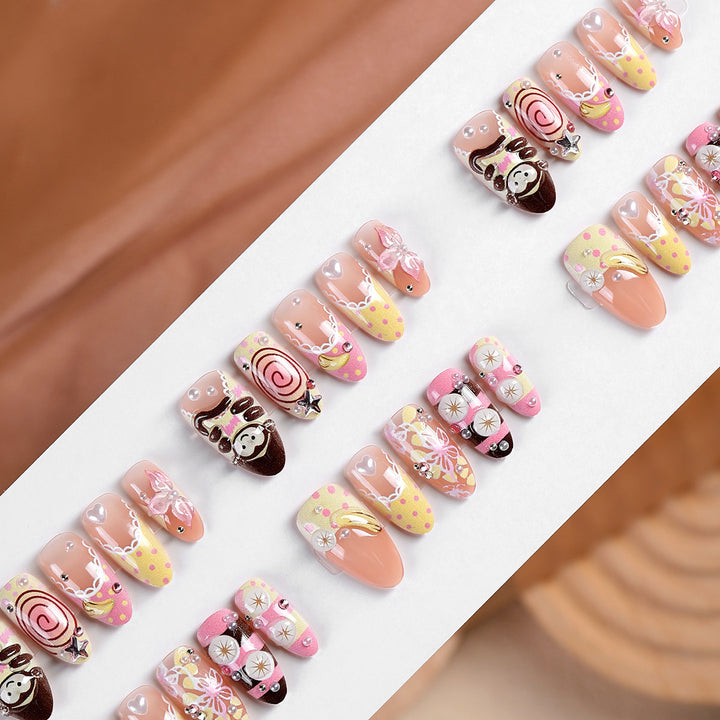 Artistic Chocolate-Inspired Press-On Nail Set kalsten