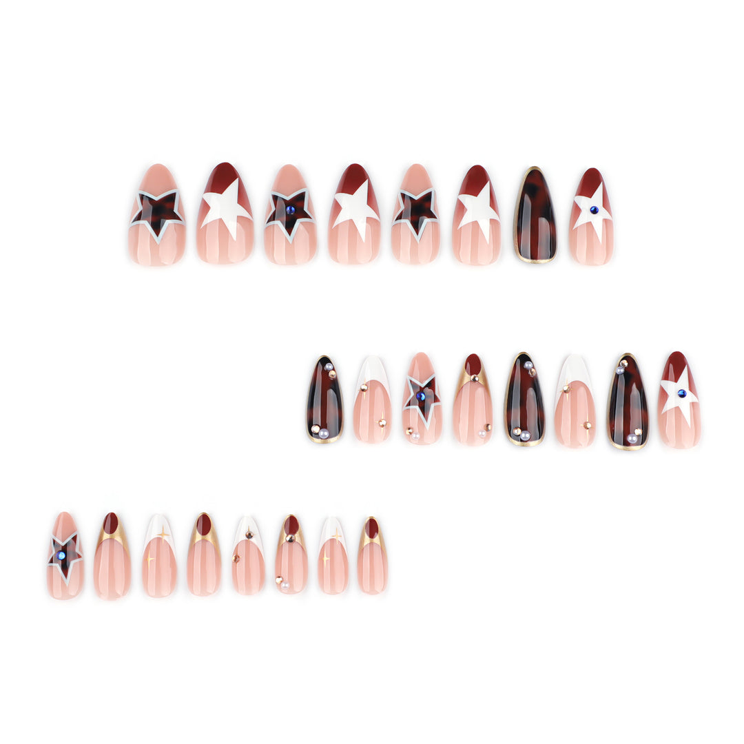 Artful Nail Extensions in Elegant Glamour Design Kalsten