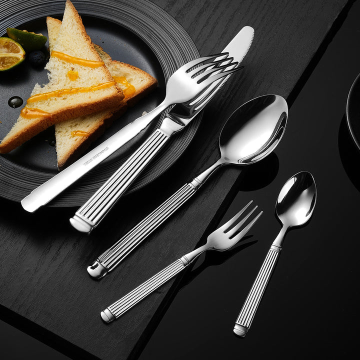 Elegant dessert spoon with exclusive surface design Kalsten