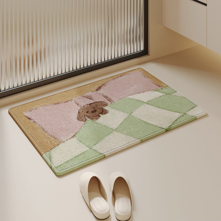 Playful Cat-Themed Bathroom Mat