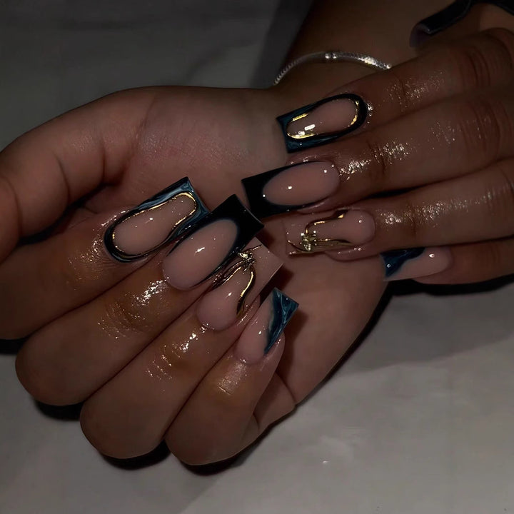 Designer Geometric Press-On Nail Art Kalsten
