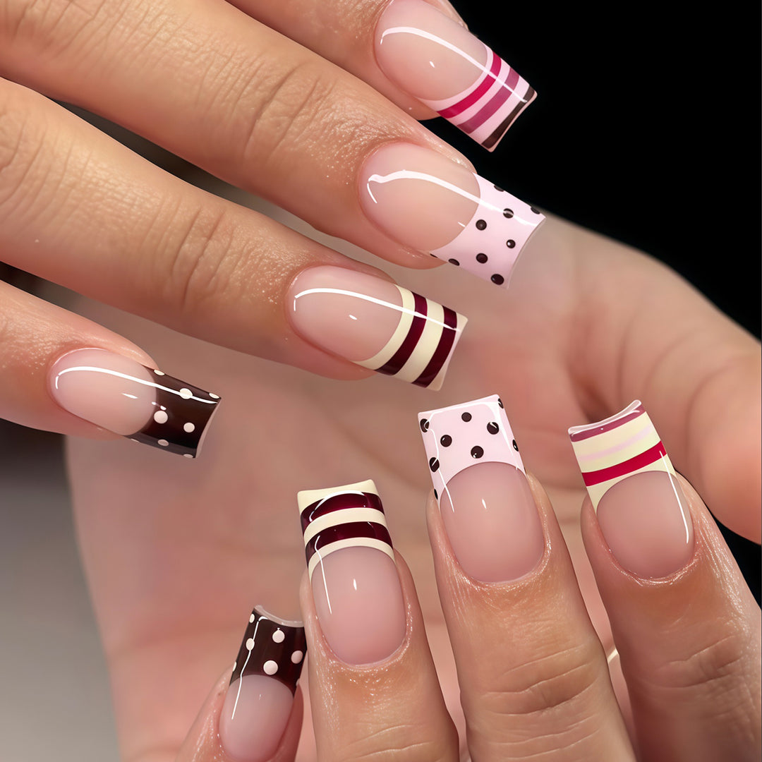 Decorative Long Press-On Nail Art Tips Kalsten