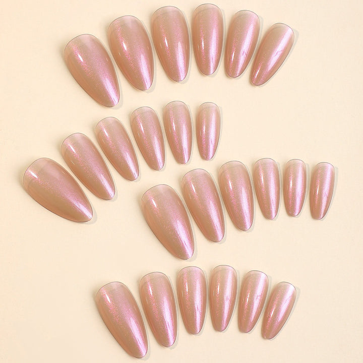 Acrylic nail set with shimmering design and elegant shapes Kalsten