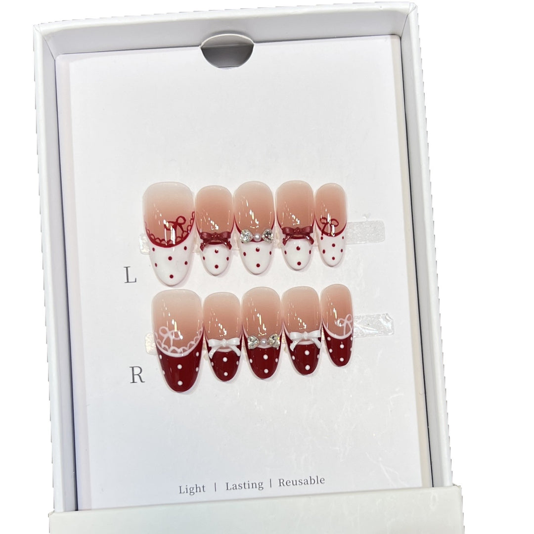 Elegant Reusable Press-On Nails with Artistic Details Kalsten
