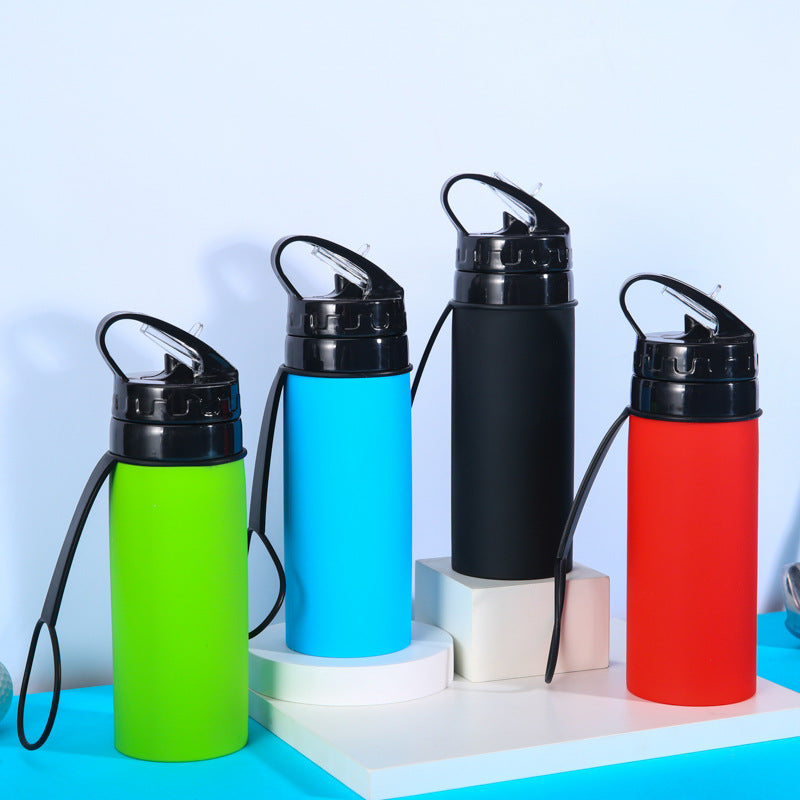 Women Foldable Sports Water Bottle with Integrated Straw Kalsten