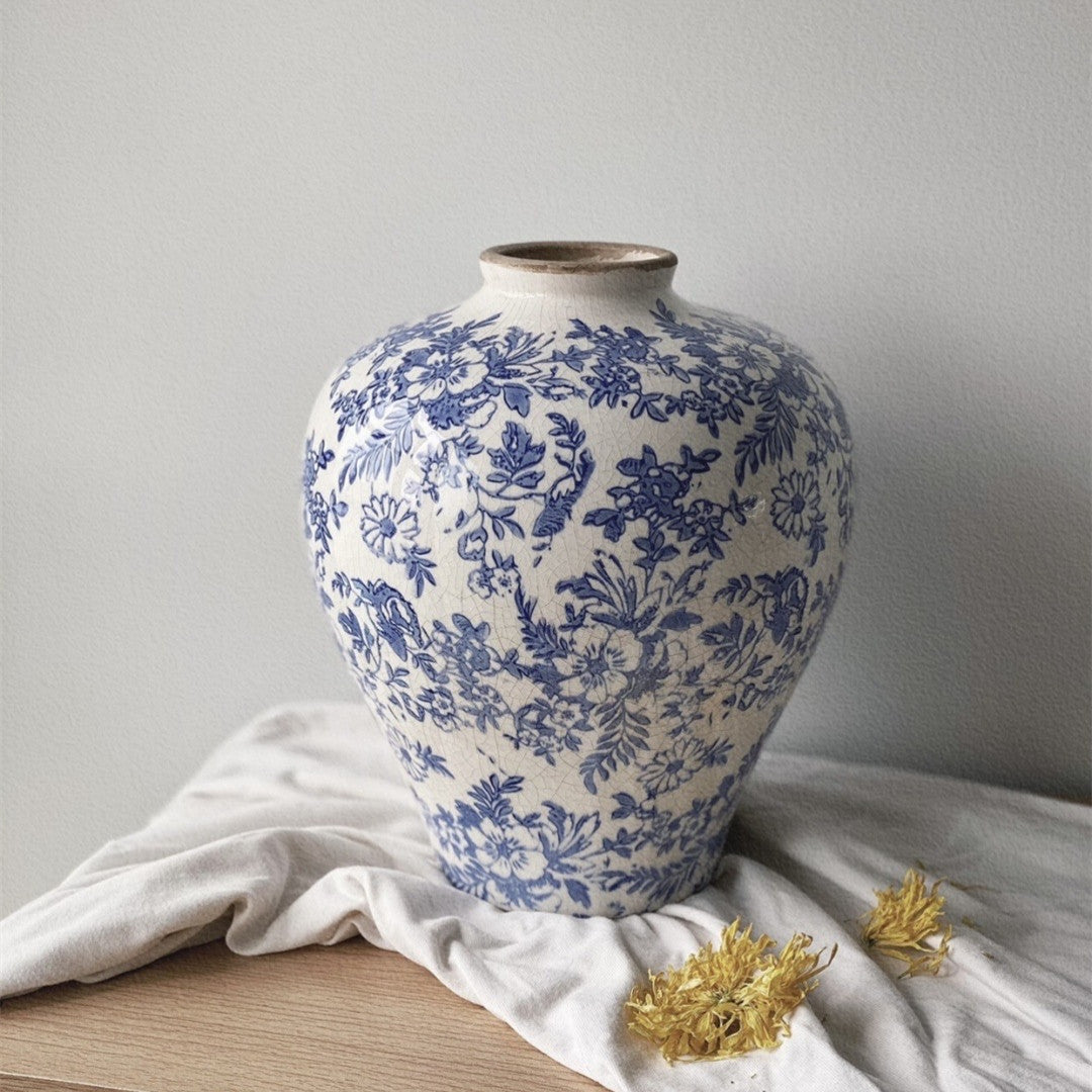 Vintage Floral Ceramic Vase