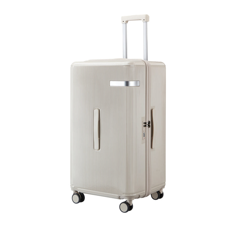 Ridged Hard Shell Rolling Carry-On Suitcase