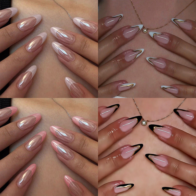 Artificial nail set with glamorous 3D flower appliqués and elegant color gradients Kalsten
