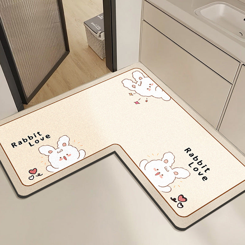 Cute Rabbit Print Bath Mat Kalsten