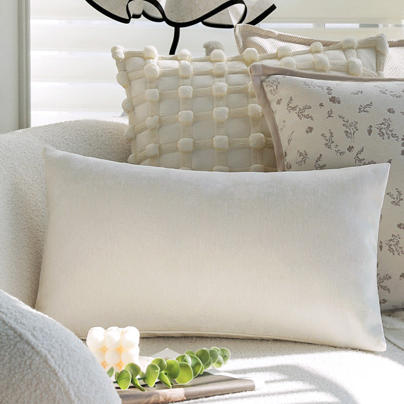 Square fine structure pillowcase with botanical jacquard relief and satin piping Kalsten