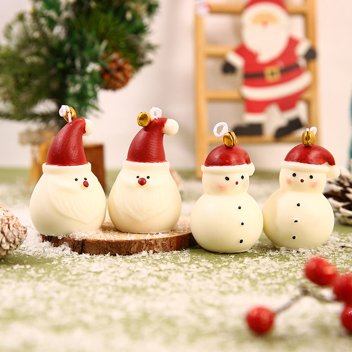 Mini Hand-Poured Santa Figurine Decorative Wax Candle