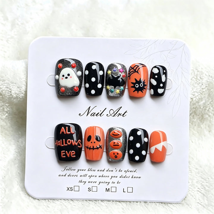 Festive Halloween-Themed Press-On Nail Set Kalsten