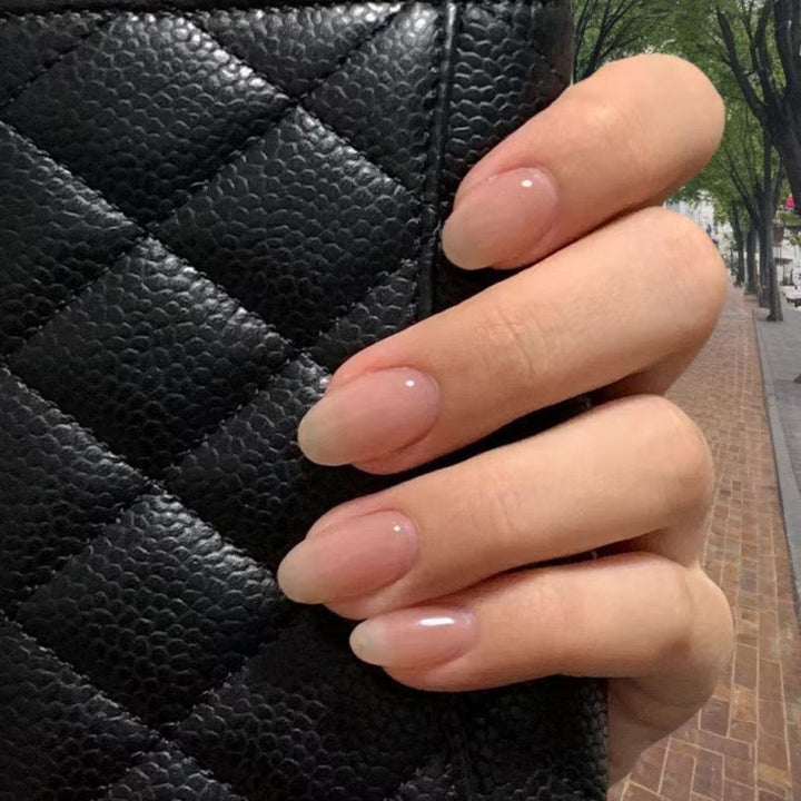 Natural Glossy Almond-Shaped Press-On Nail Tips Kalsten
