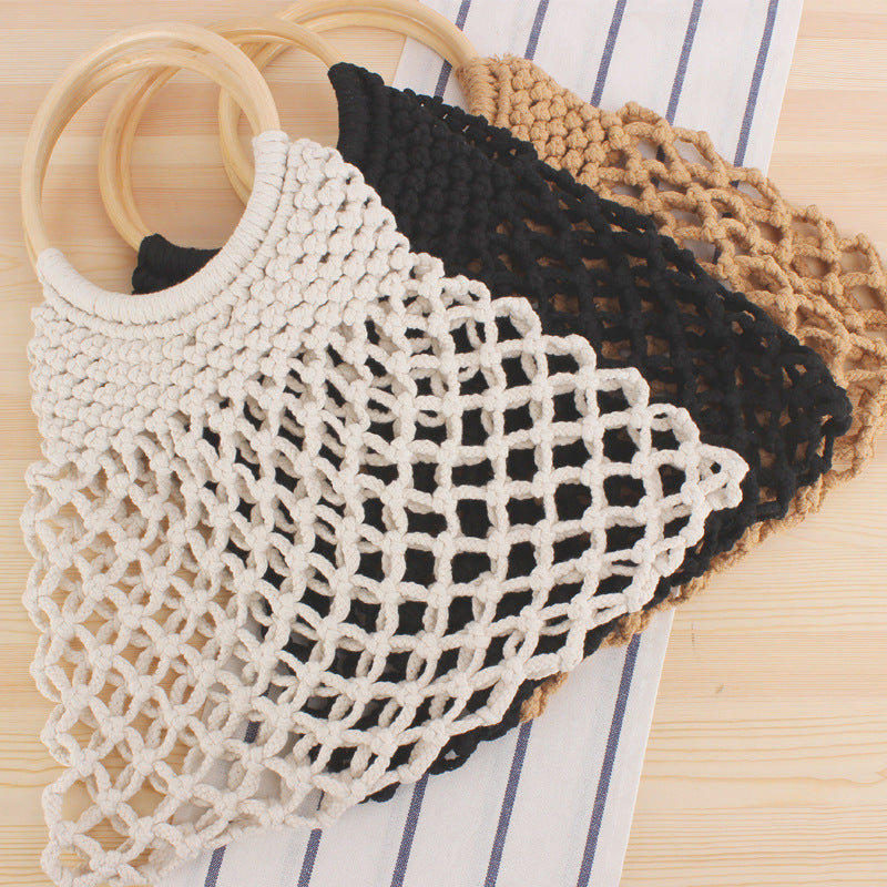 Elegant Braided Tote Bag with Round Handle Kalsten