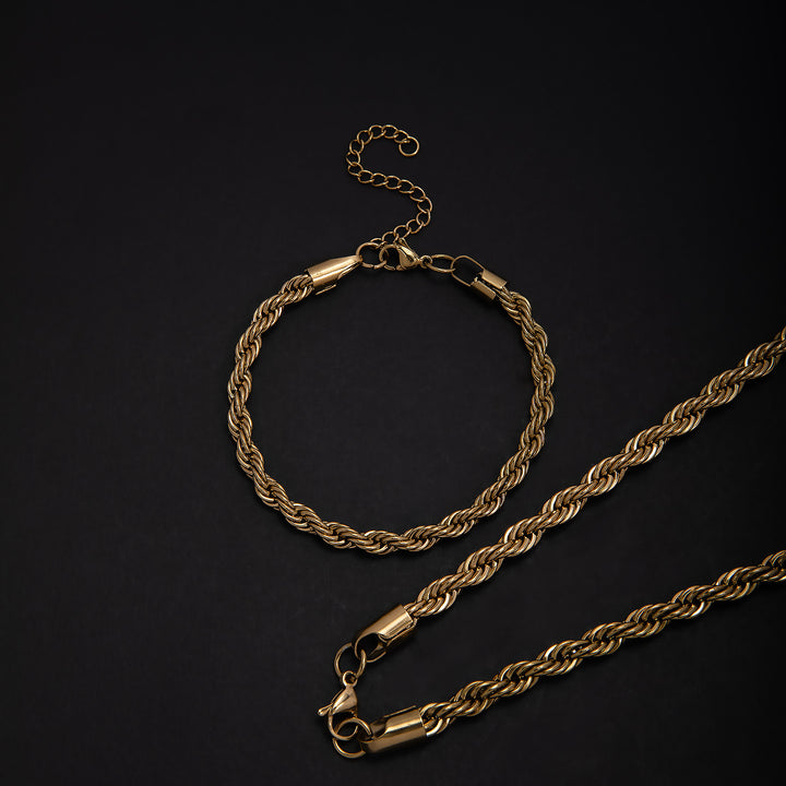 Braided Rope Chain Jewelry Set Kalsten