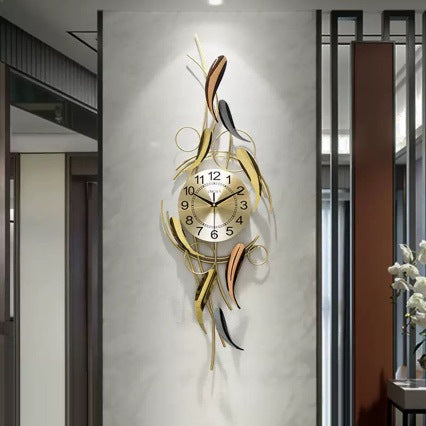 Artistic Wall Clock with Leaf Motif Kalsten