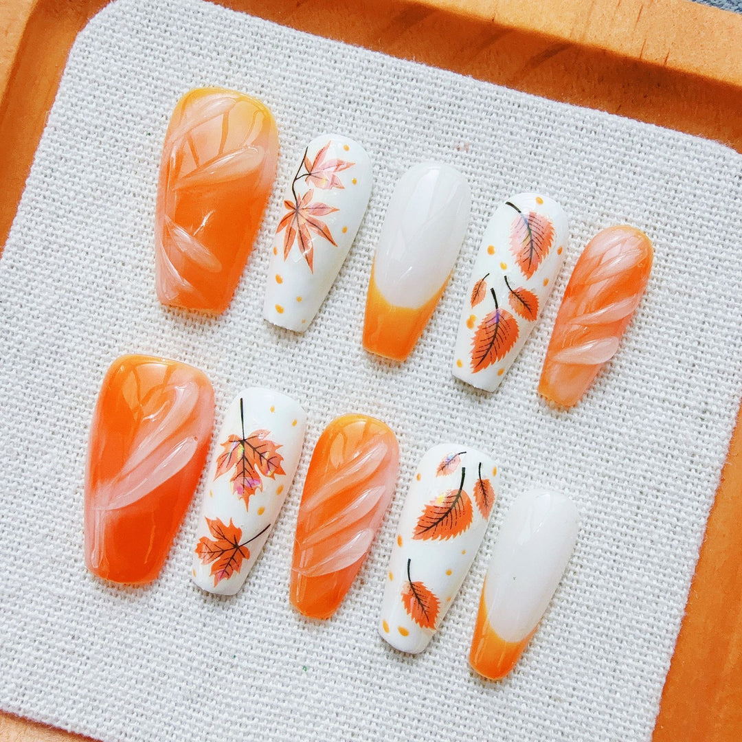 Autumn-Themed Artistic Press-On Nail Set Kalsten