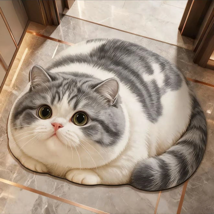 Cat-Themed Non-Slip Bathroom Rug