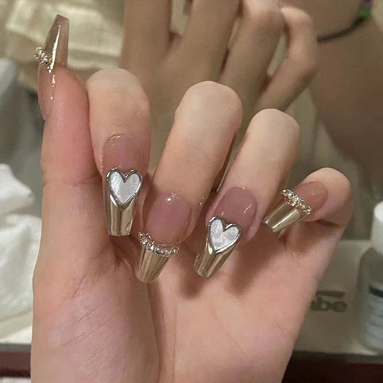 Heart-Shaped Glam Press-On Nail Set Kalsten