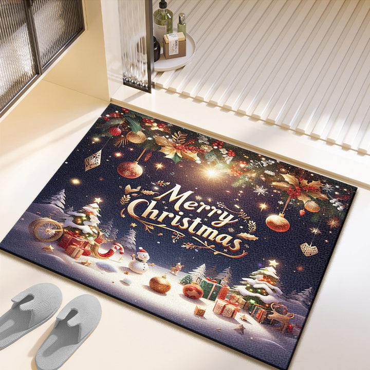 Festive Christmas-Themed Bath Mat Kalsten