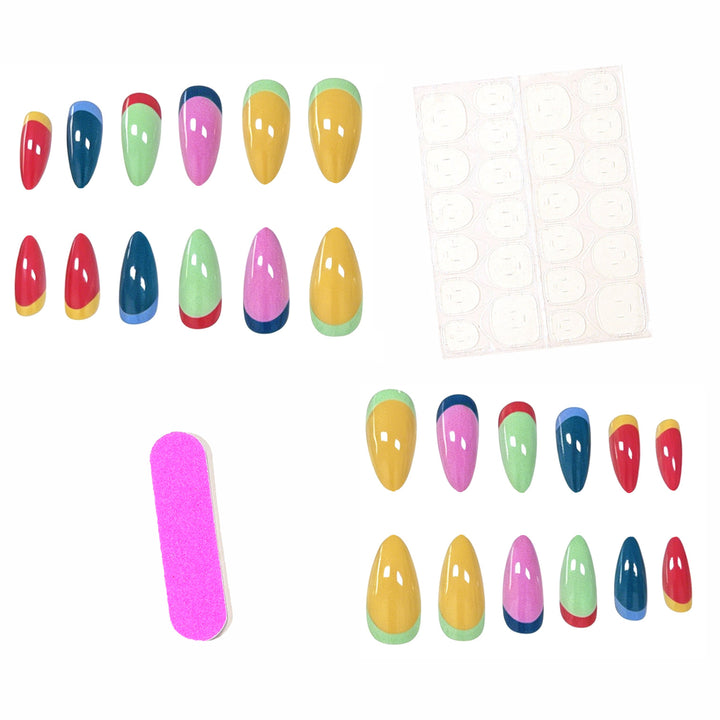 Colorful Press-On Nail Art Enhancements Kalsten
