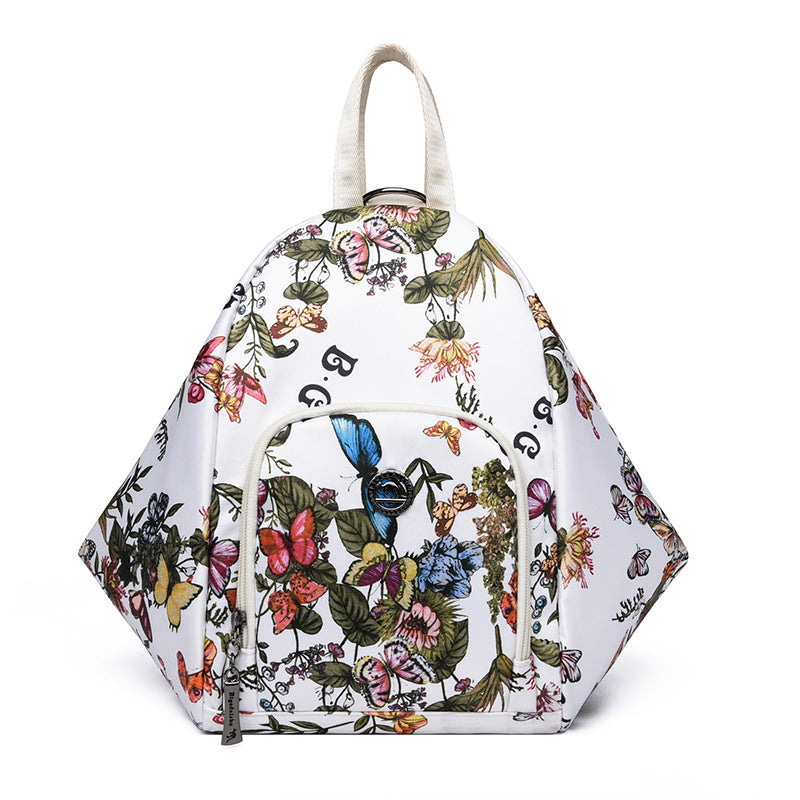 Floral Print Triangular Backpack