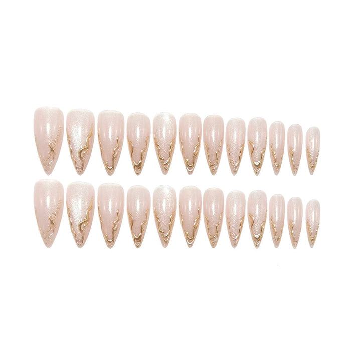 Artificial nails in an elegant style with gold accents Kalsten