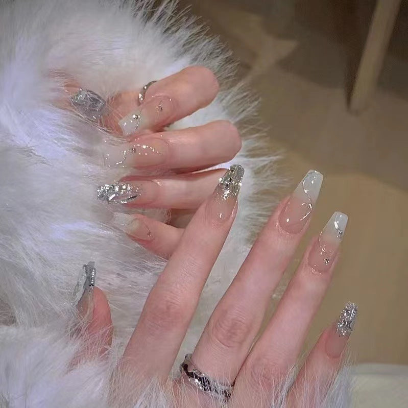 Glamorous Rhinestone-Accented Press-On Nail Set