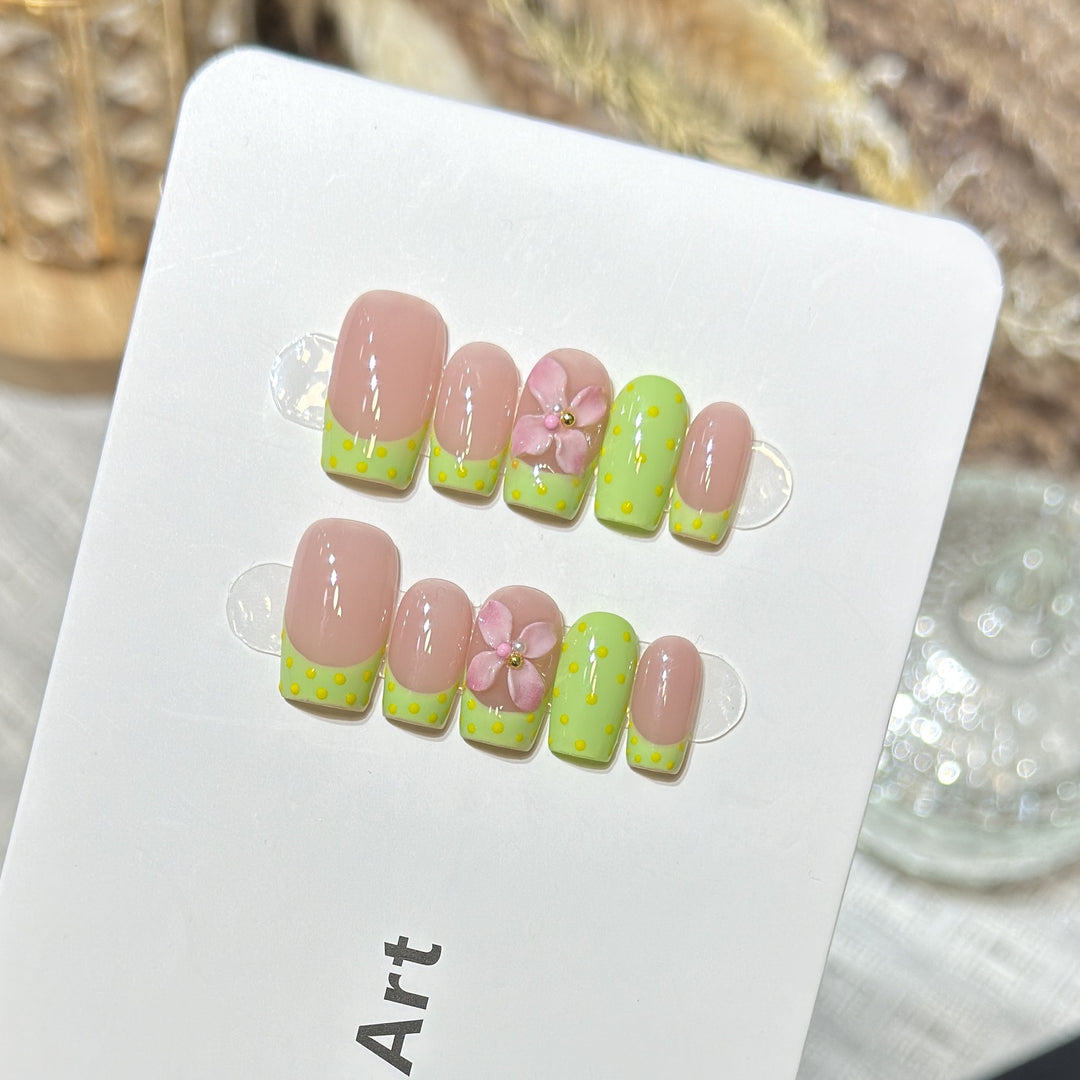 Acrylic Floral Design Press-On Nail Set Kalsten