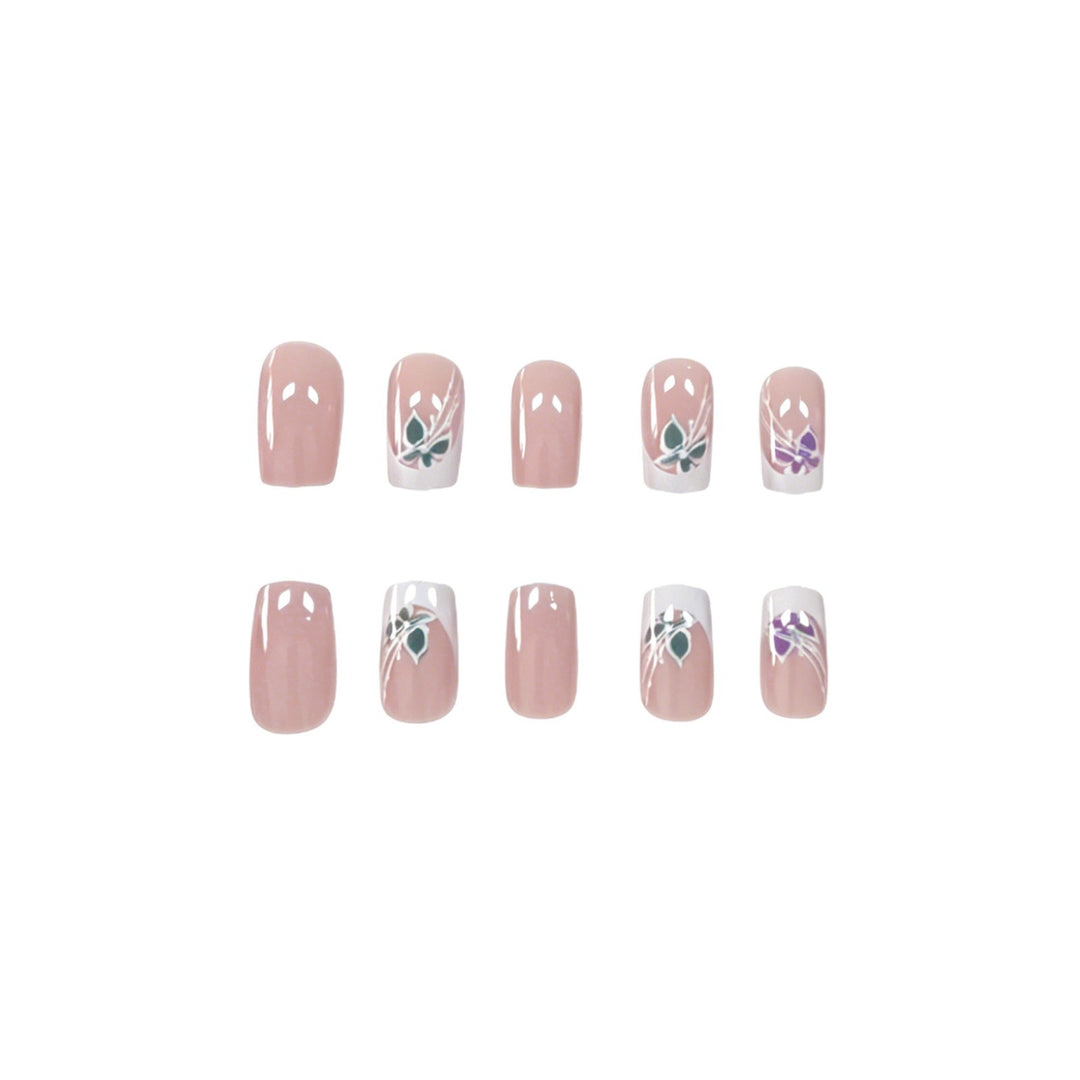 Decorative Floral French Tip Nail Art Kalsten