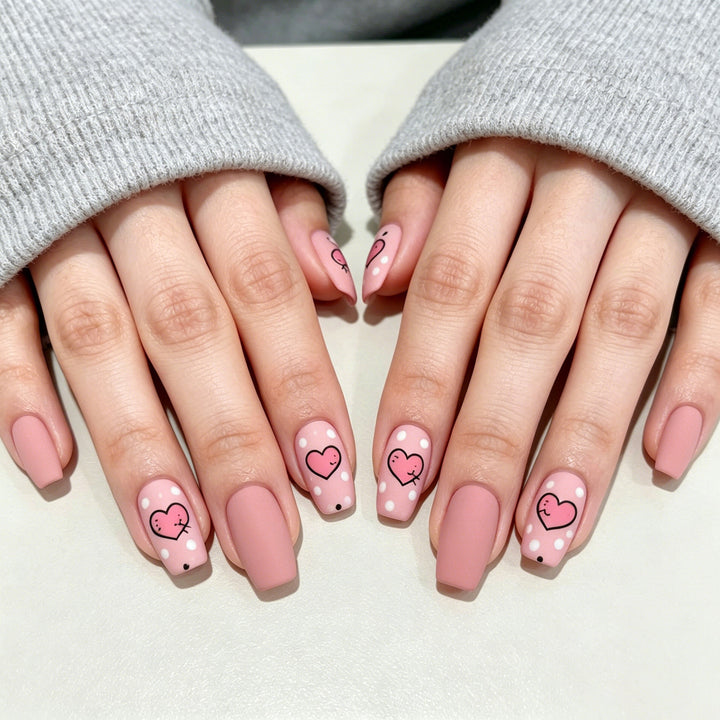 Artistic Heart-Themed Nail Art Kalsten