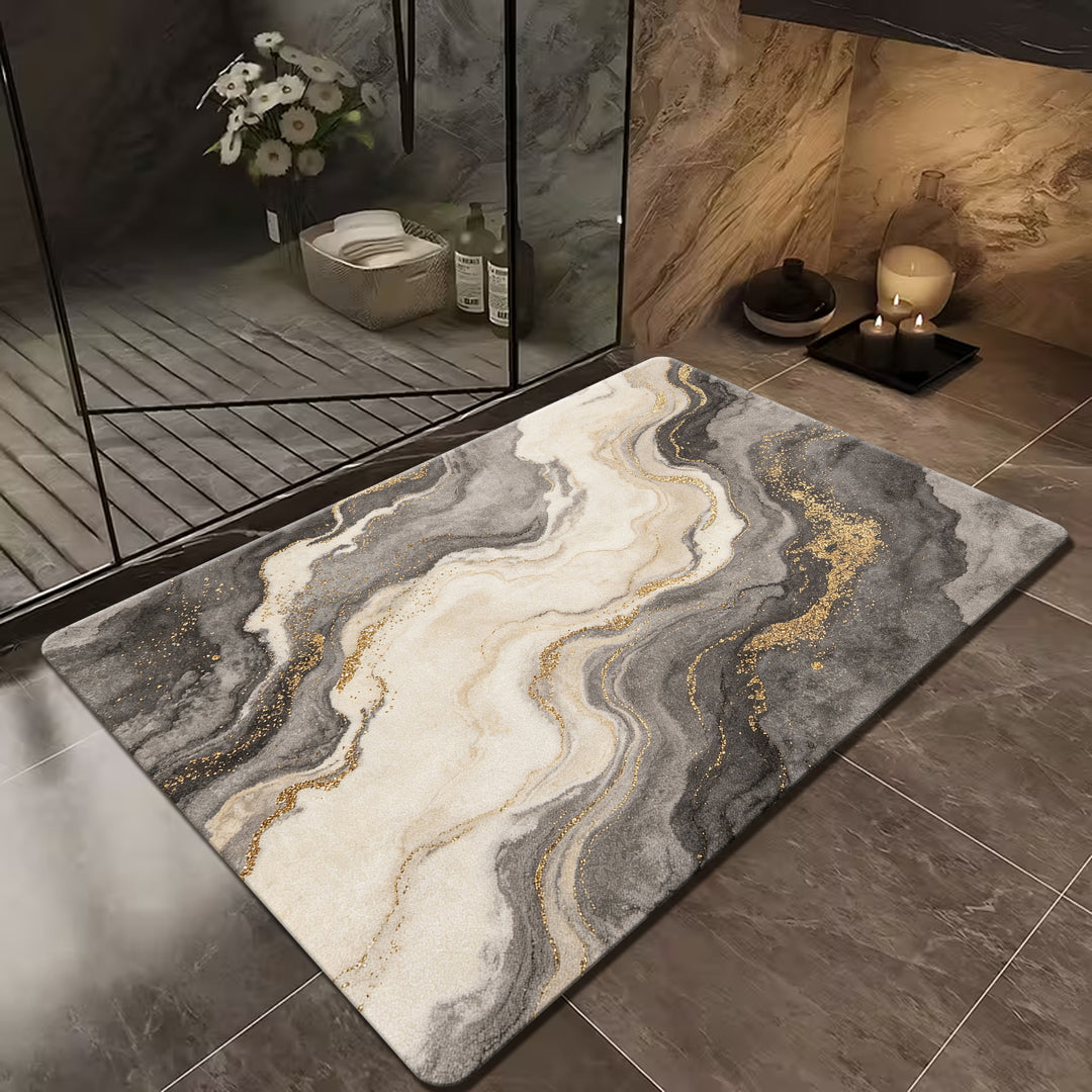 Elegant Marble Design Bath Mat