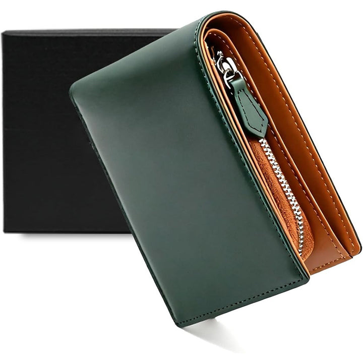 Premium Leather Wallet with Zippered Coin Pocket Kalsten