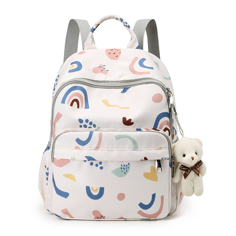 Backpack with Botanical Print and Multifunctional Compartments Kalsten