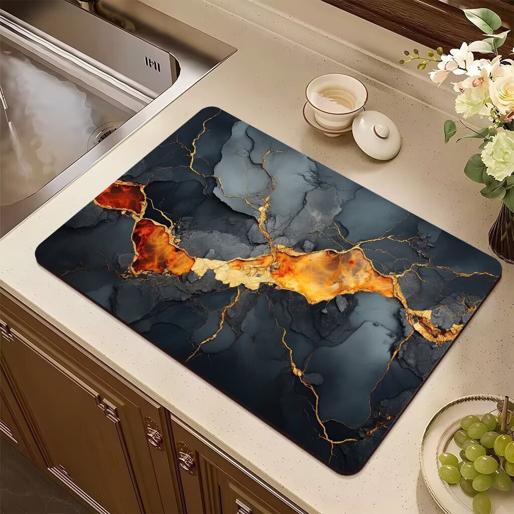 Abstract Non-Slip Kitchen Mat Kalsten