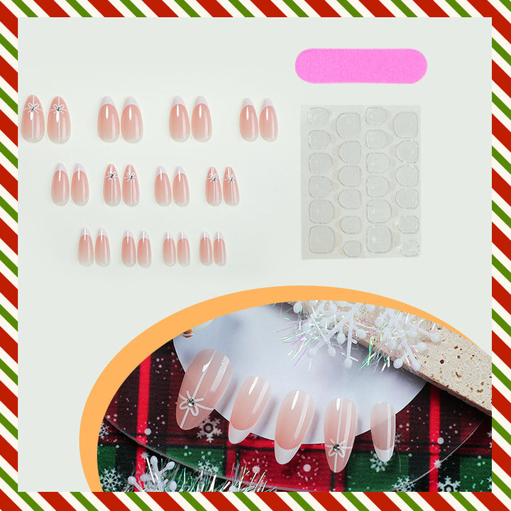 Art nail set with elegant bow and glitter decorations Kalsten