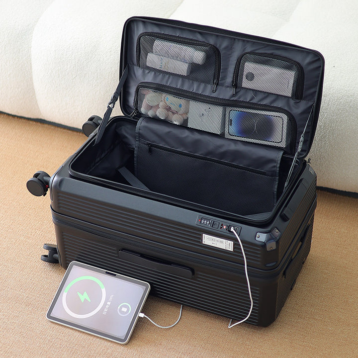 Men's Smart Multi-Compartment Hard Shell Travel Suitcase Kalsten
