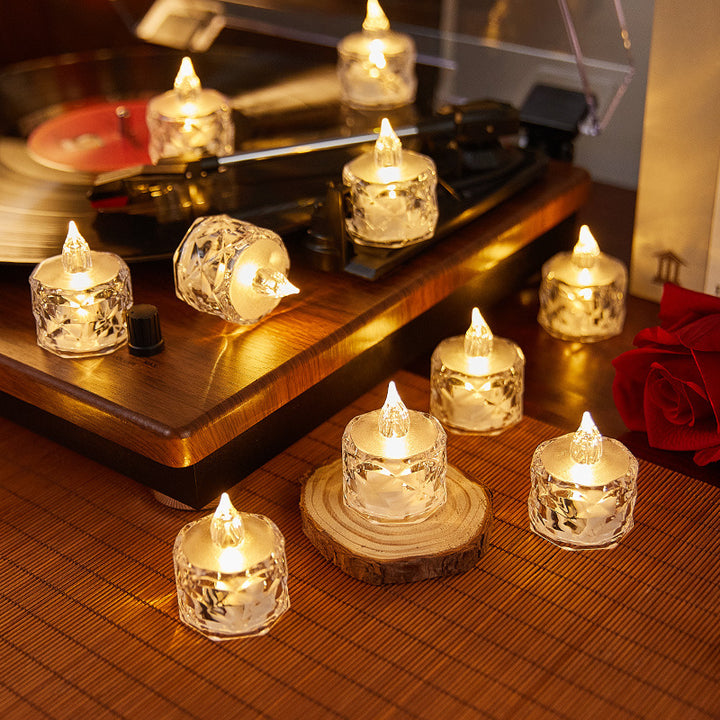 Decorative LED real wax candle in crystal look Kalsten