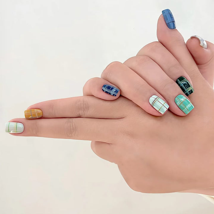 Geometric Patterned Nail Art