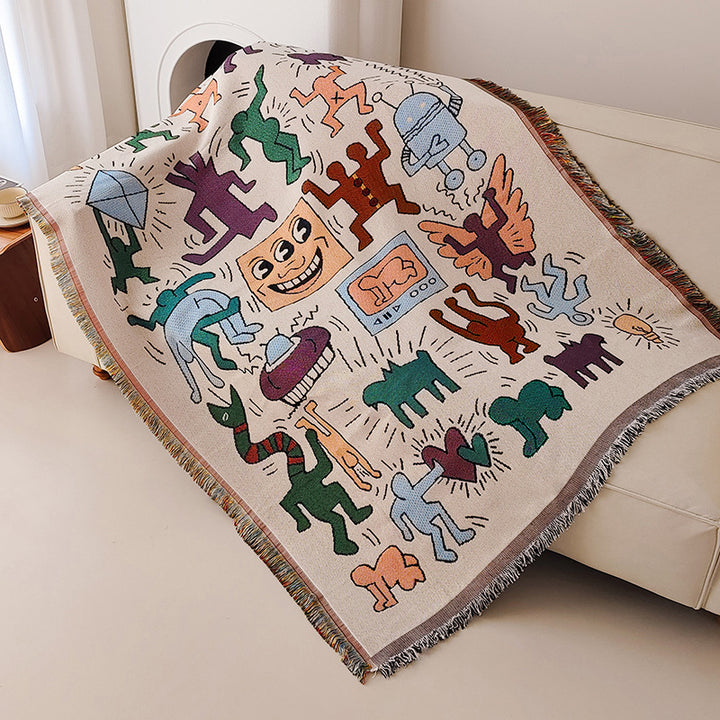 Whimsical Artistic Tapestry Throw Blanket