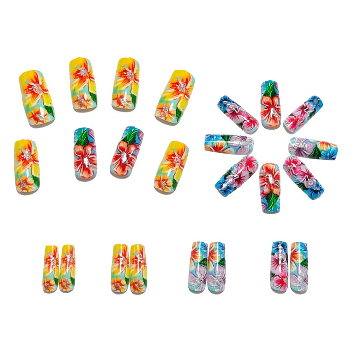 Art nails with colorful flower design Kalsten