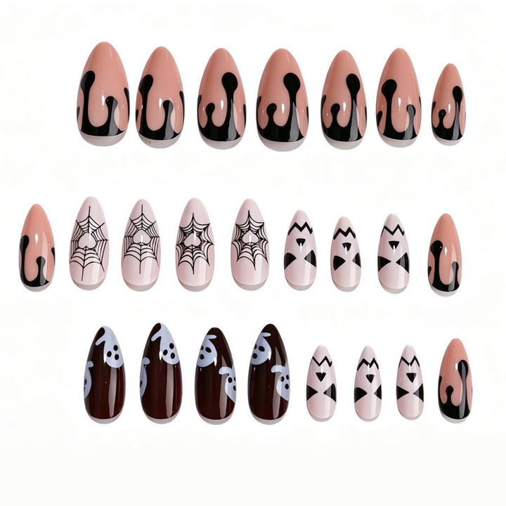 Creative Acrylic Nail Set with Halloween Motifs Kalsten