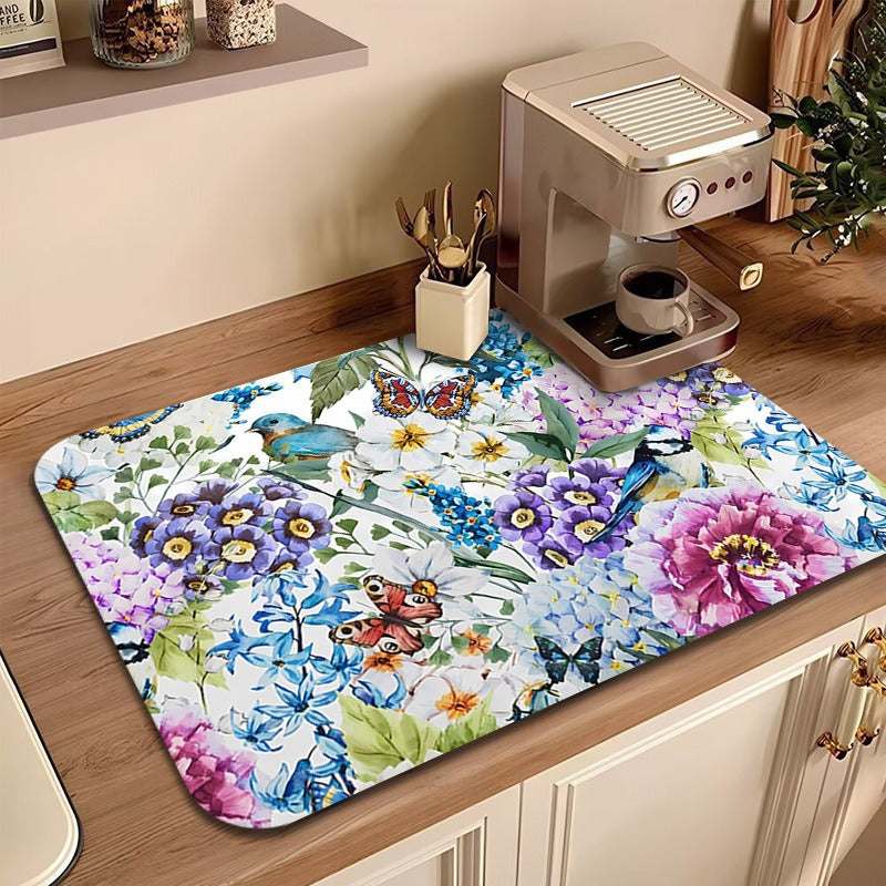 Floral Printed Kitchen Mat Kalsten
