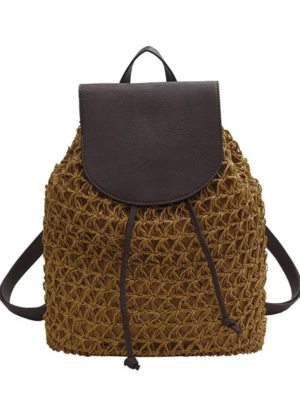 Macrame Backpack with Leather Flap Kalsten