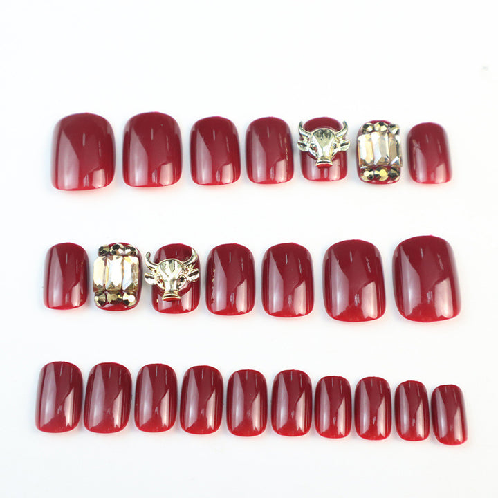 Elegant Rhinestone-Accented Press-On Nail Set