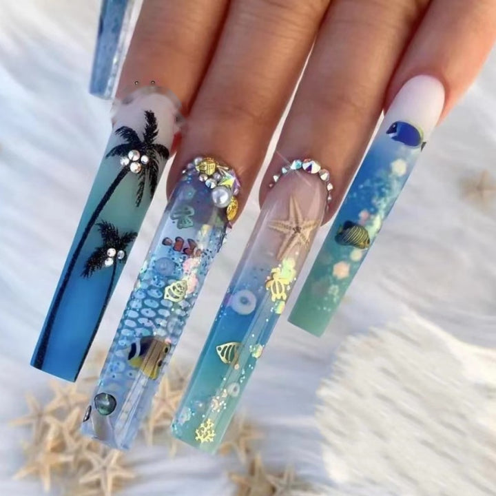 Artificial nails with maritime motifs Kalsten