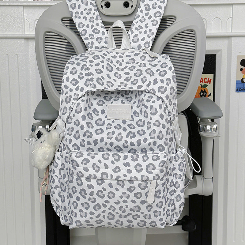Playful Leopard Print School Backpack Kalsten