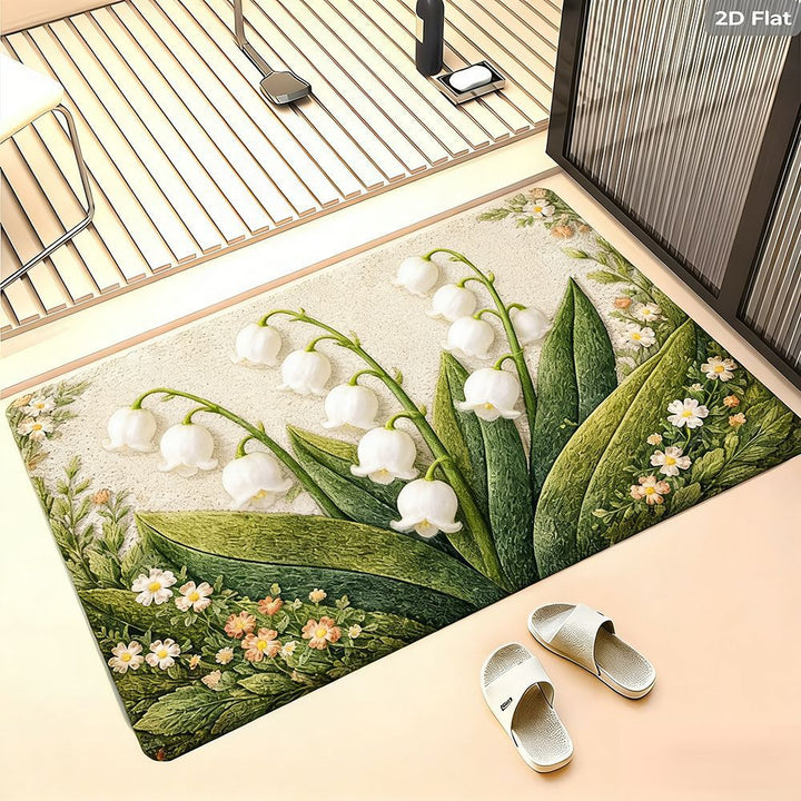 Floral Design Bath Mat Kalsten