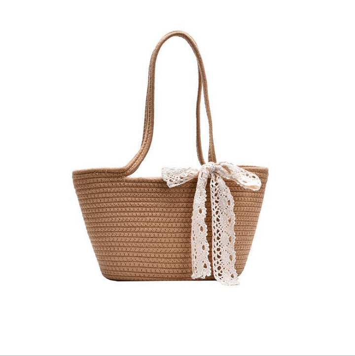 Elegant Bast Handbag with Lace Accent Kalsten